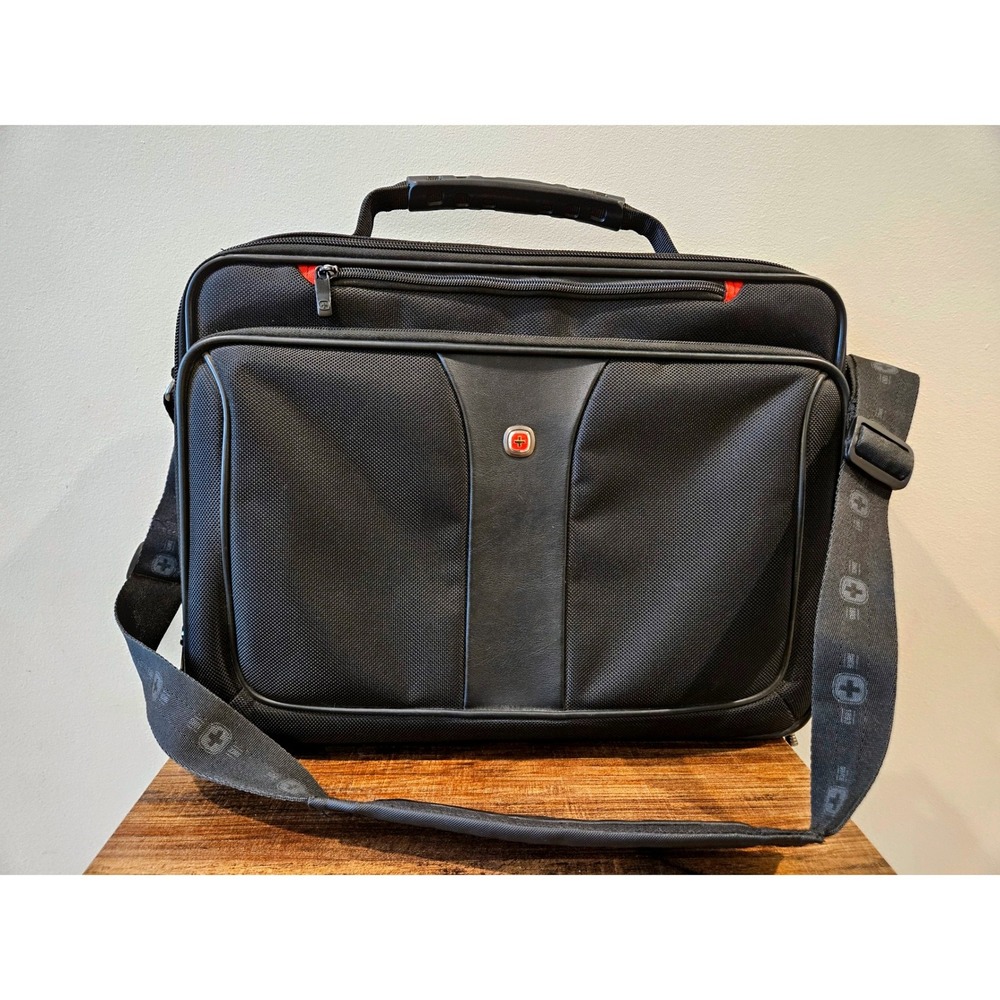 Wenger Swiss Gear Laptop Briefcase Black‎ Ballistic Nylon Messenger Travel Bag